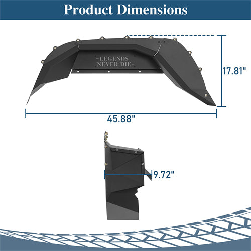 Legend Rear Inner Fender Liners For 2020-2025 Jeep Gladiator JT - Landshaker4x4