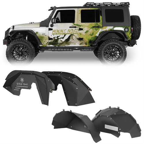 Front & Rear Aluminum Inner Fender Liners For 2007-2018 Jeep Wrangler JK - Landshaker4x4