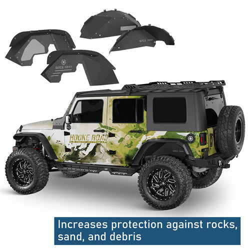 Front & Rear Aluminum Inner Fender Liners For 2007-2018 Jeep Wrangler JK - Landshaker4x4