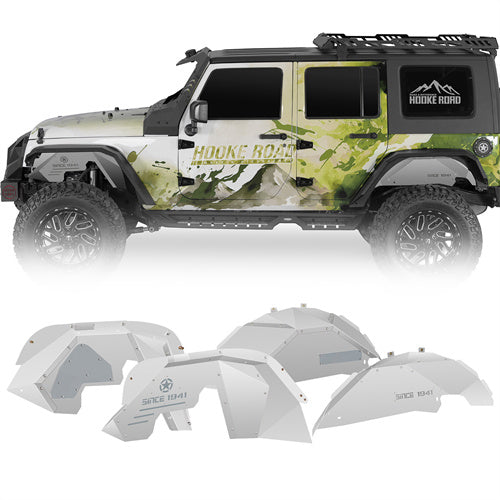 Front & Rear Aluminum Inner Fender Liners For 2007-2018 Jeep Wrangler JK - Landshaker4x4