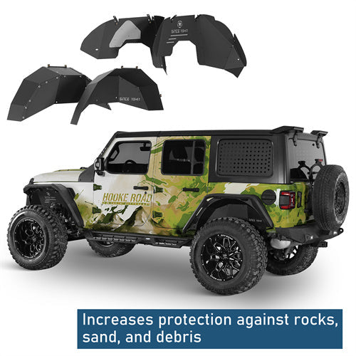 Front & Rear Aluminum Inner Fender Liners For 2018-2025 Jeep Wrangler JL (Excluding Rubicon 3.6L Engine)- Landshaker4x4