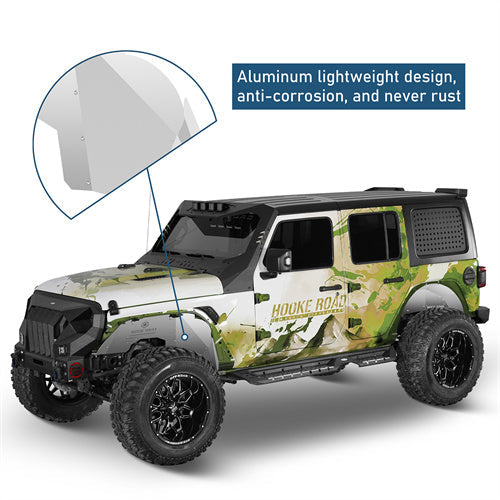 Front & Rear Aluminum Inner Fender Liners For 2018-2025 Jeep Wrangler JL (Excluding Rubicon 3.6L Engine)- Landshaker4x4