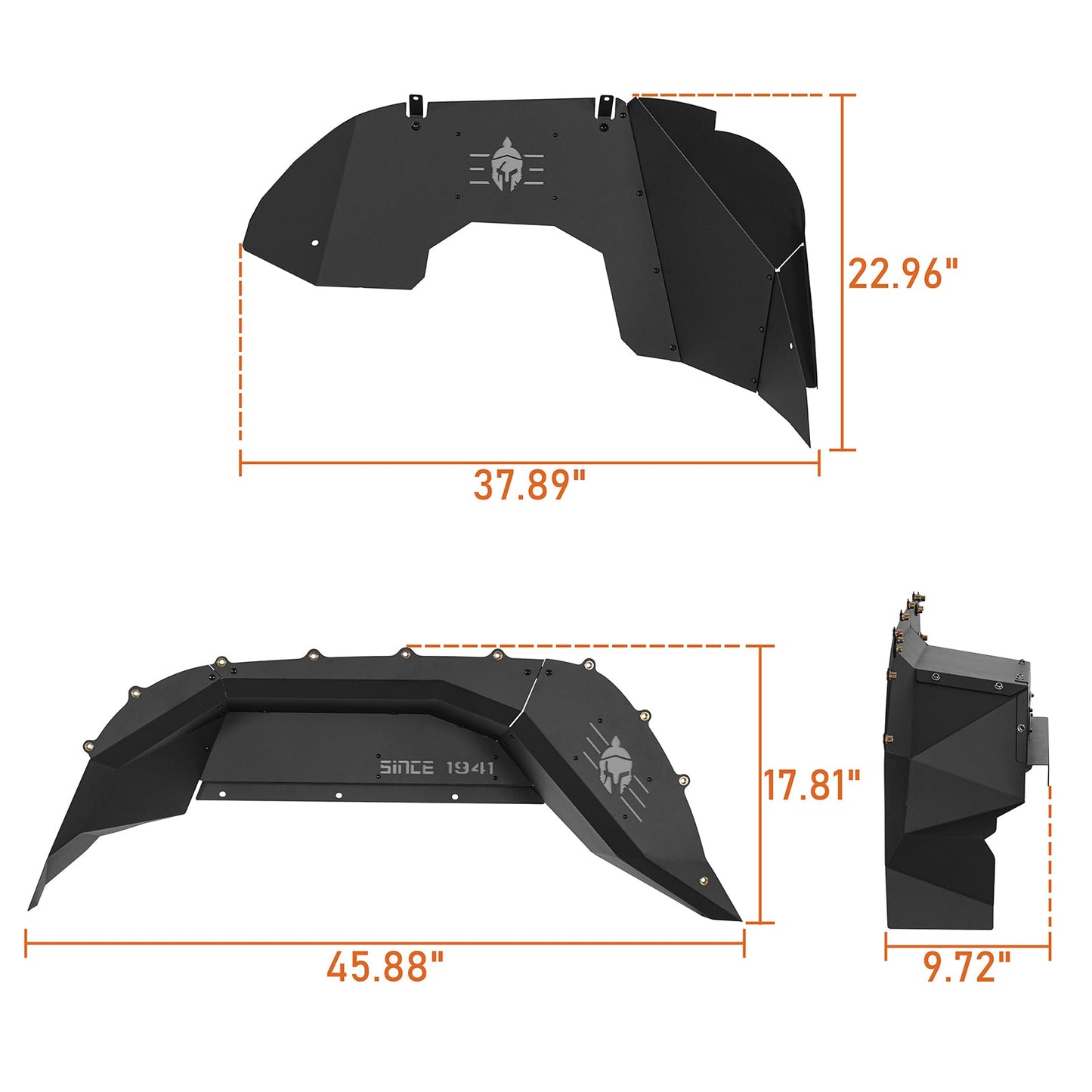 Front & Rear Inner Fender Liners For 2018-2025 Jeep Wrangler JL / Gladiator JT (Excluding Rubicon 3.6L Engine) - Landshaker4x4