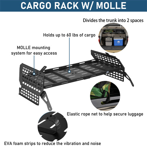 Rear Window Molle Panel & Interior Cargo Rack Kit For 2003-2009 Toyota 4Runner - Landshaker4x4