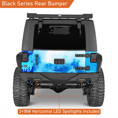 Jeep Accessories Rear Bumper w/ white LED spotlights For 2007-2018 Jeep Wrangler JK - LandShaker4x4