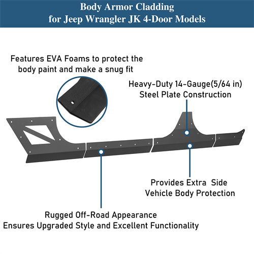 Body Armor Cladding(07-18 Jeep Wrangler JK 4 Door)-LandShaker