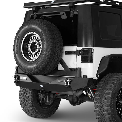 JK Explorer Rear Bumper w/Tire Carrier & 2Inch Hitch Receiver(07-18 Jeep Wrangler JK)-LandShaker