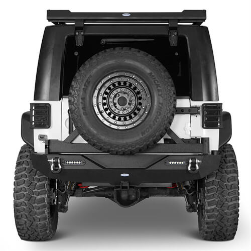 JK Explorer Rear Bumper w/Tire Carrier & 2Inch Hitch Receiver(07-18 Jeep Wrangler JK)-LandShaker