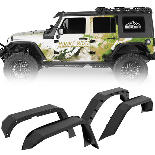 Flat Tube Fender Flares(07-18 Jeep Wrangler JK)-LandShaker