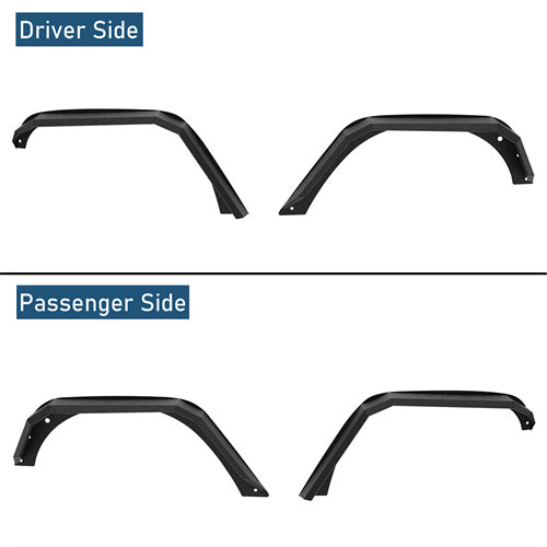 Flat Tube Fender Flares(07-18 Jeep Wrangler JK)-LandShaker