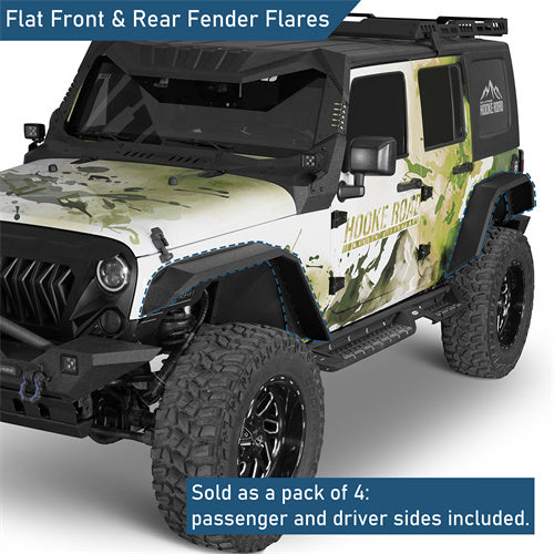 Flat Tube Fender Flares(07-18 Jeep Wrangler JK)-LandShaker