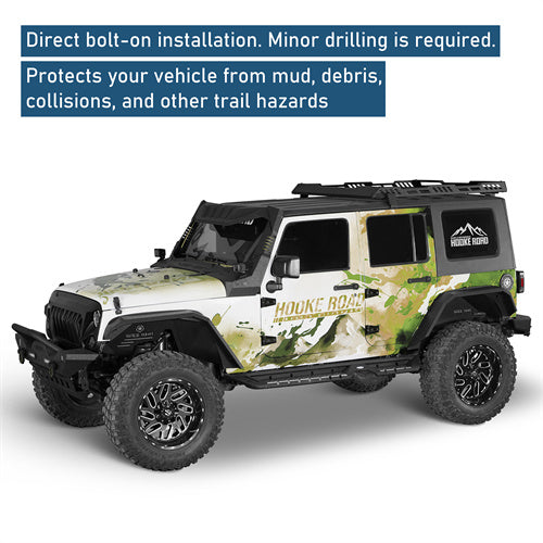 Flat Tube Fender Flares(07-18 Jeep Wrangler JK)-LandShaker