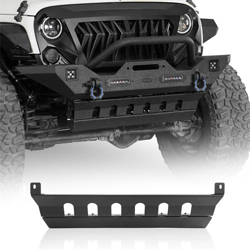 Black Steel Front Skid Plate(07-18 Jeep Wrangler JK)-LandShaker