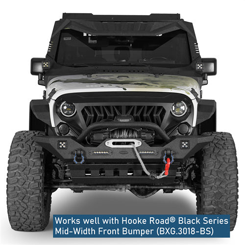 Black Steel Front Skid Plate(07-18 Jeep Wrangler JK)-LandShaker