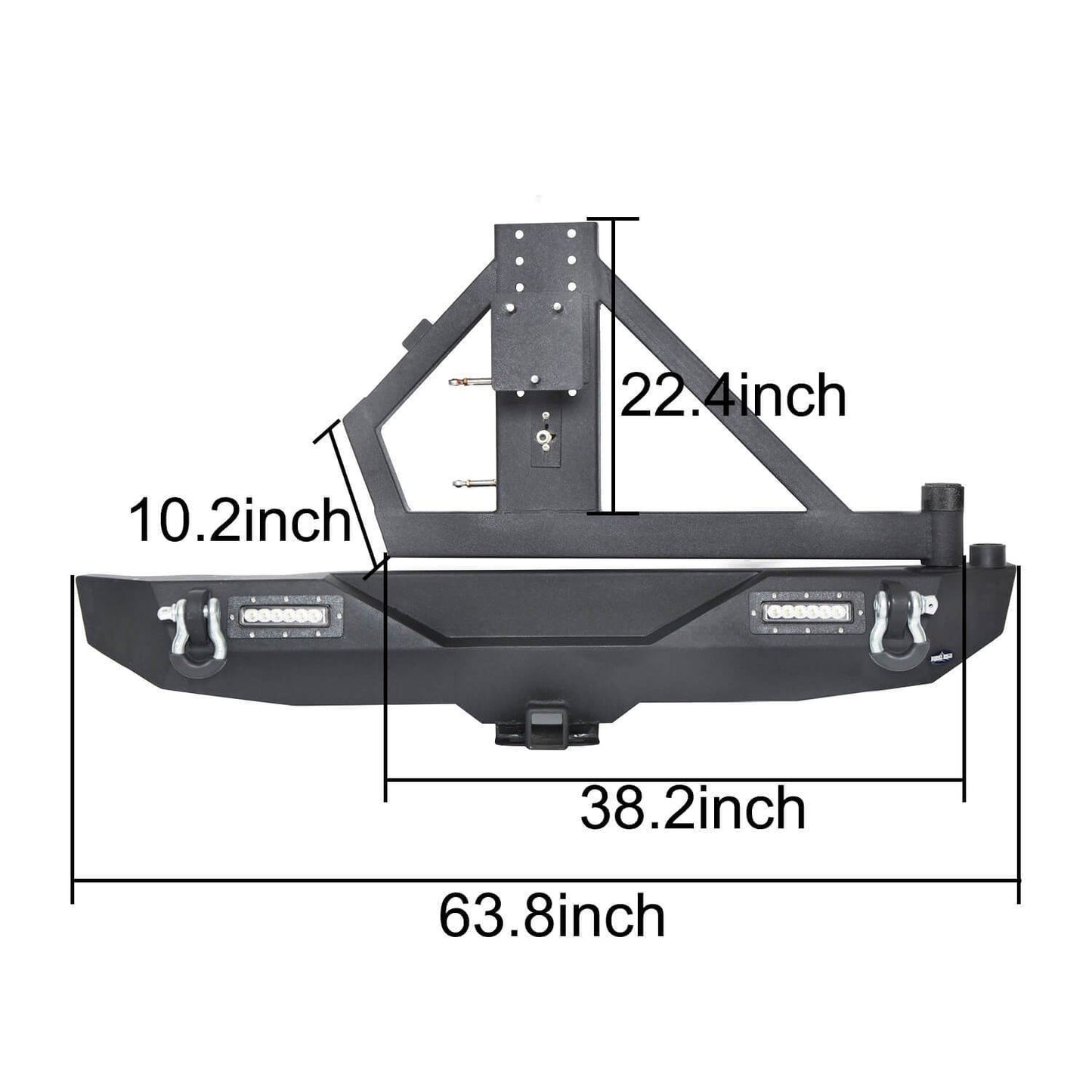 Different Trail Rear Bumper w/Tire Carrier & LED Floodlights(07-18 Jeep Wrangler JK)-LandShaker