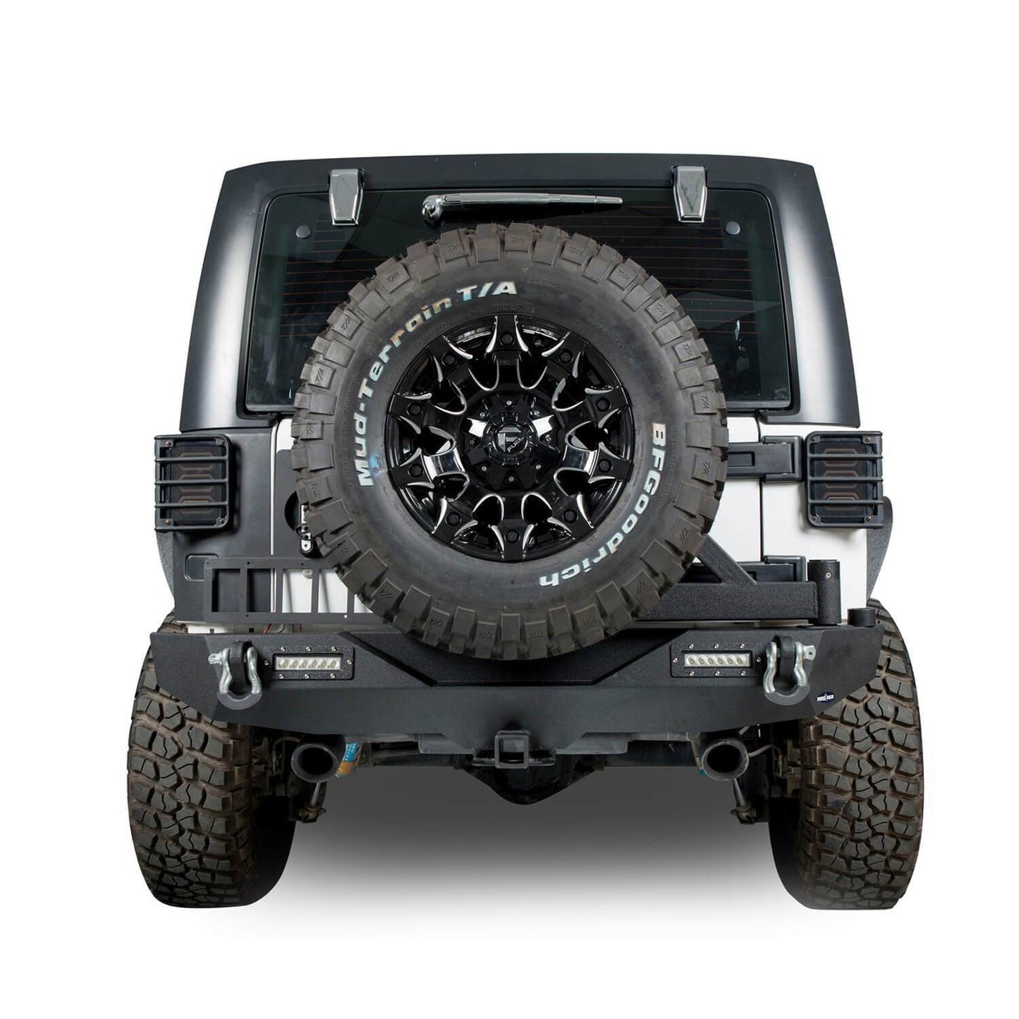 Different Trail Rear Bumper w/Tire Carrier & LED Floodlights(07-18 Jeep Wrangler JK)-LandShaker