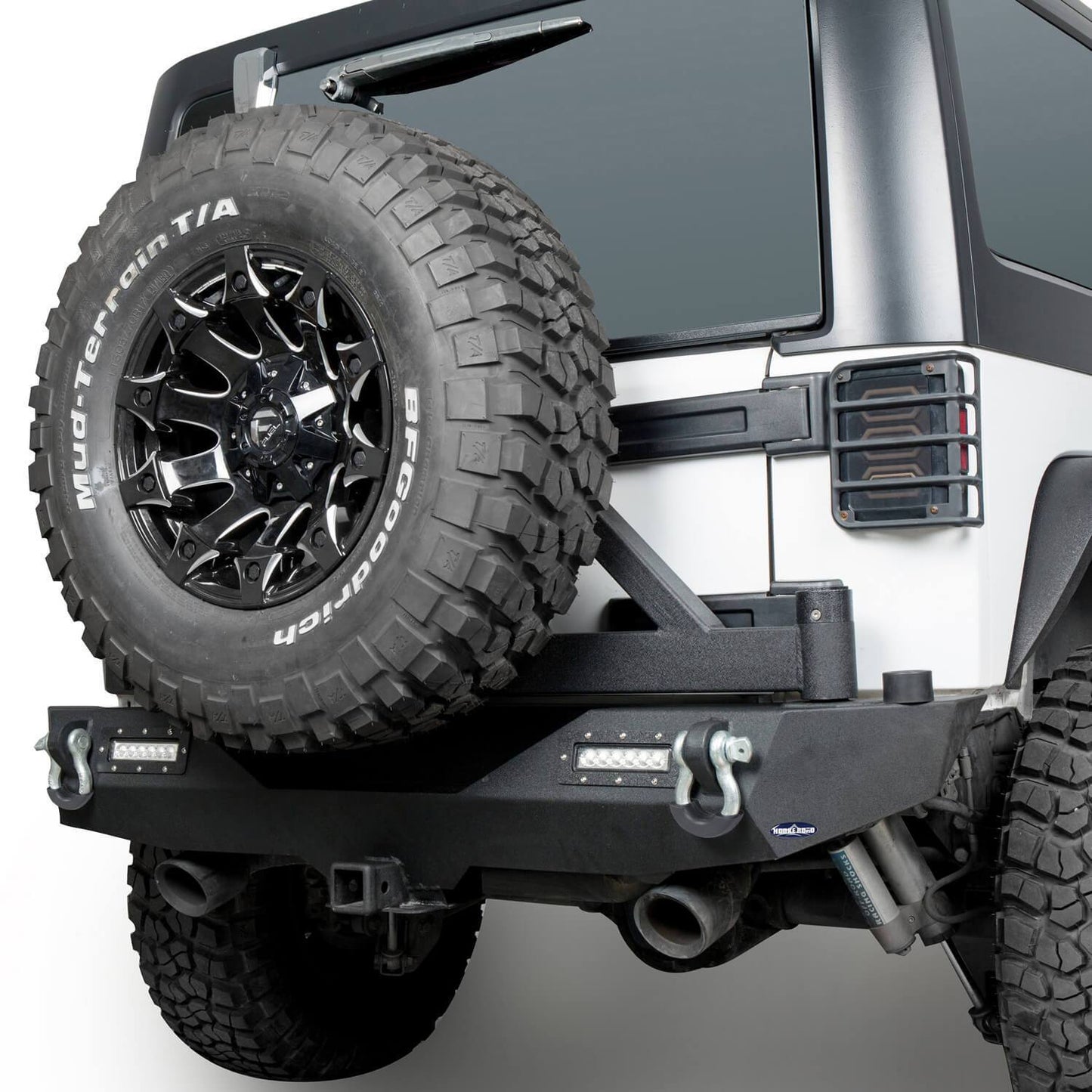 Different Trail Rear Bumper w/Tire Carrier & LED Floodlights(07-18 Jeep Wrangler JK)-LandShaker
