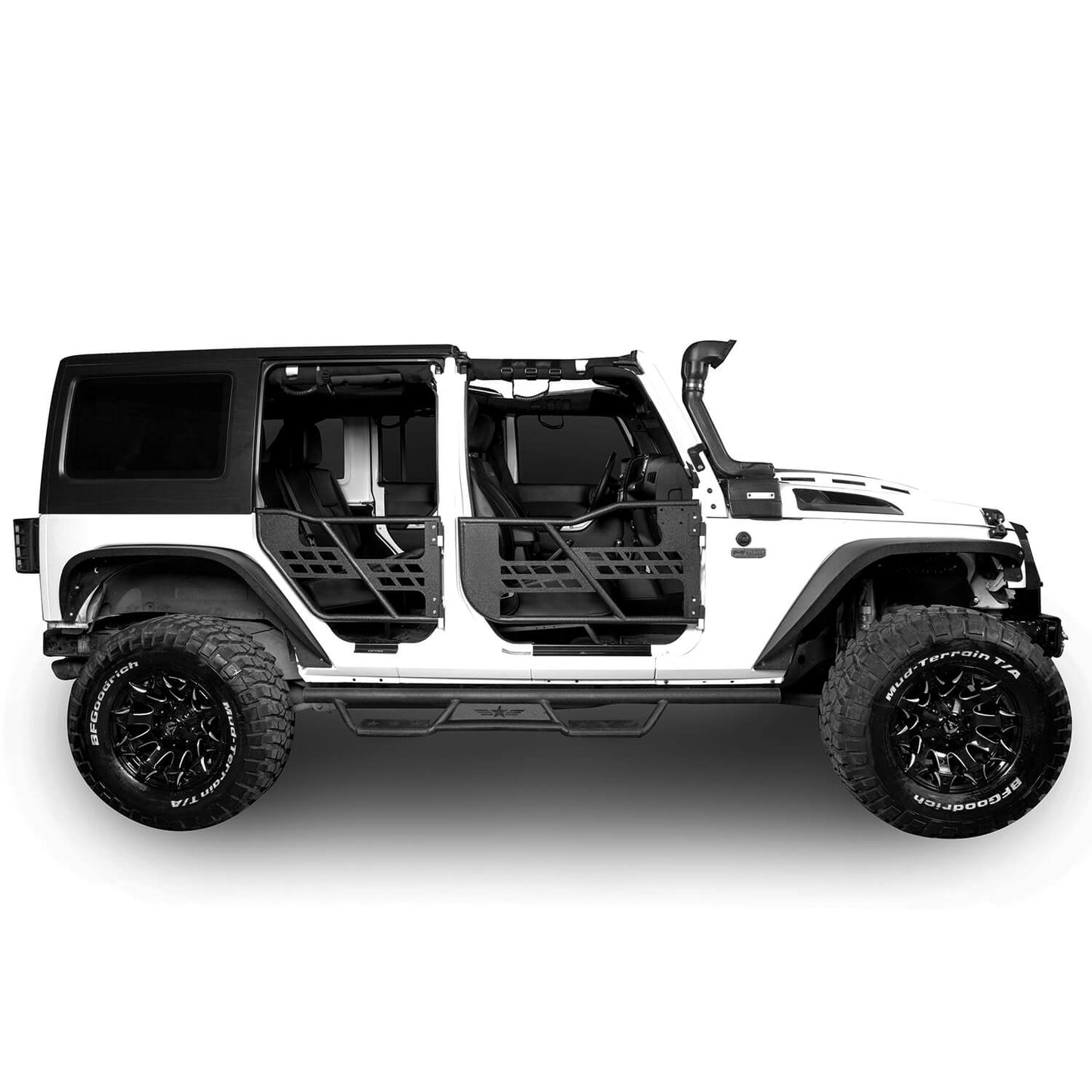 4 Door Side Steps & Tubular Half Doors Combo(07-18 Jeep Wrangler JK)-LandShaker