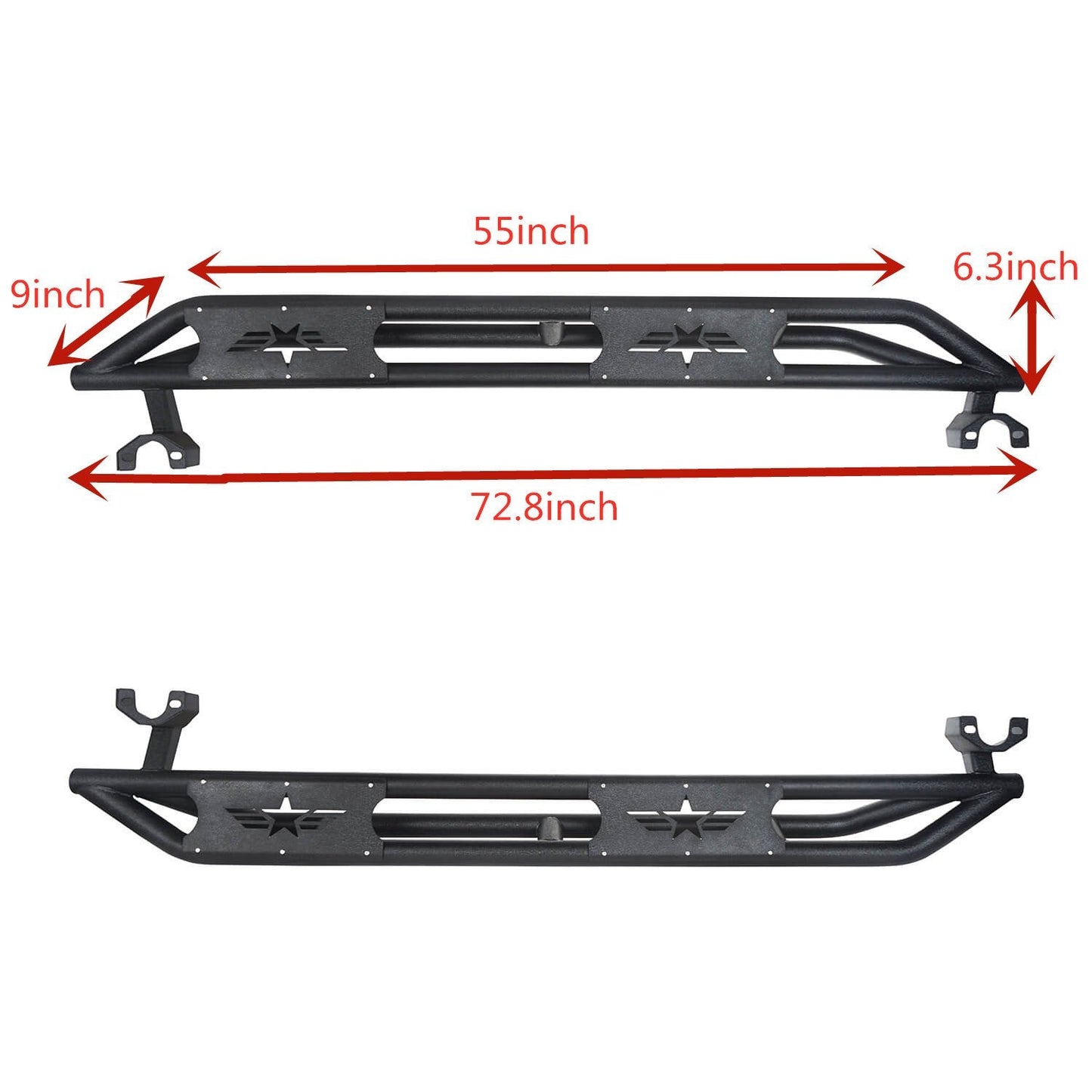 Star Side Steps Running Boards(07-18 Jeep Wrangler JK 4 Door)-LandShaker