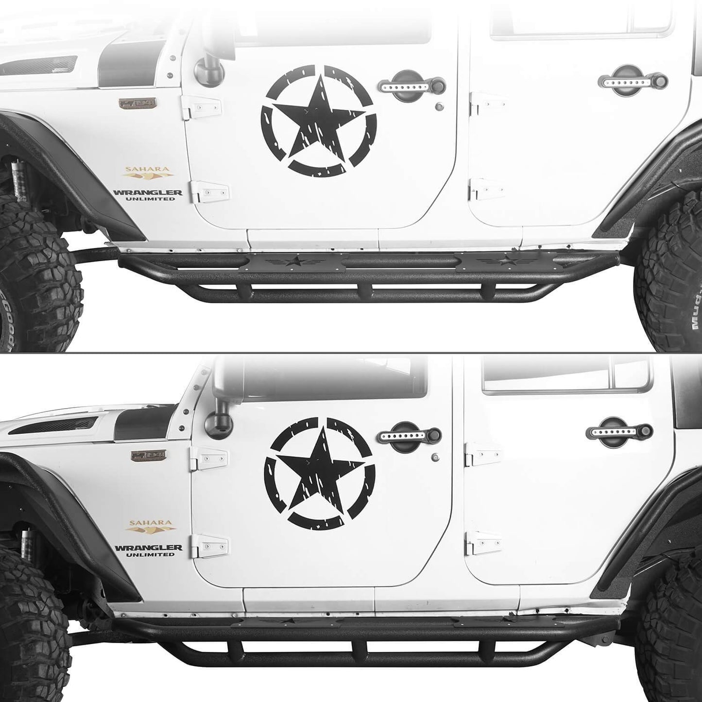 Star Side Steps Running Boards(07-18 Jeep Wrangler JK 4 Door)-LandShaker