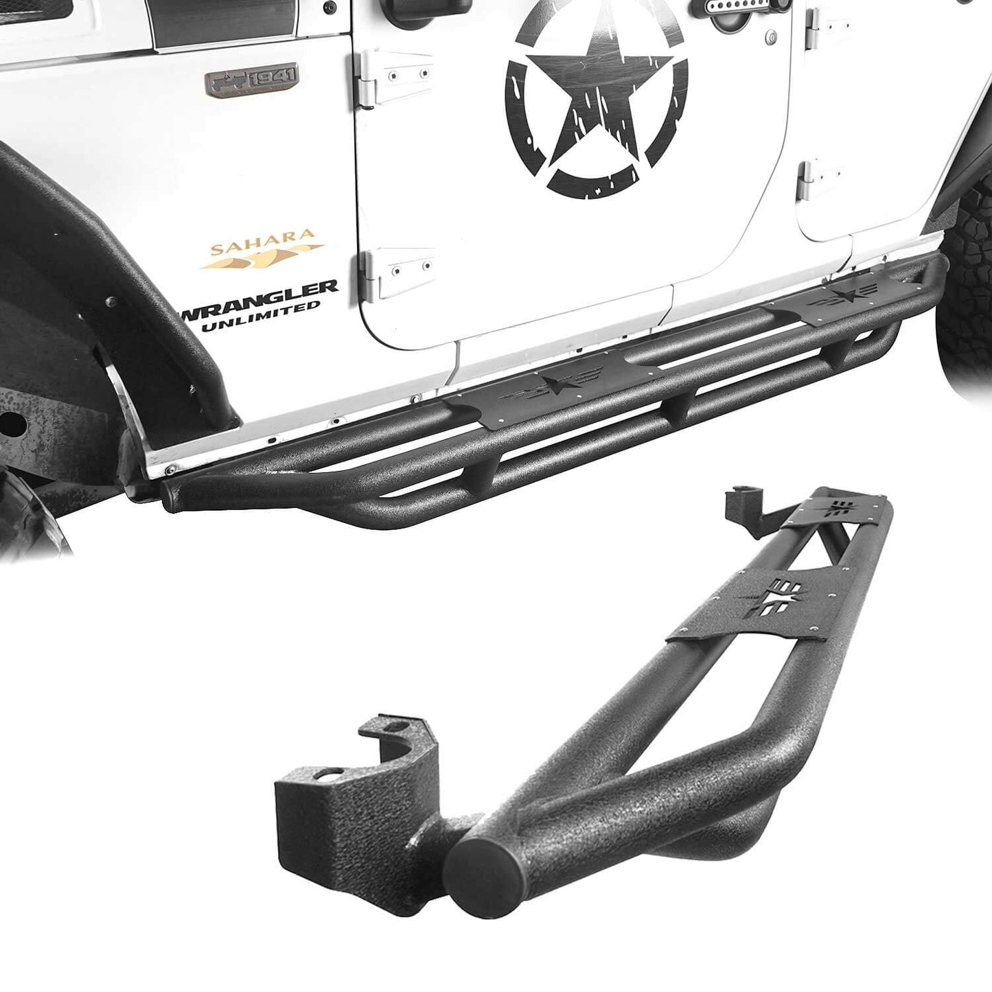 Star Side Steps Running Boards(07-18 Jeep Wrangler JK 4 Door)-LandShaker