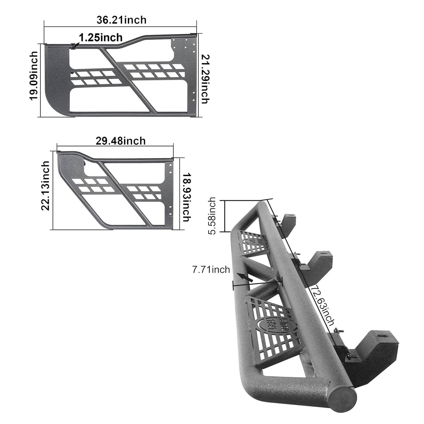 4 Door Tubular Door & Running Boards(18-25 Jeep Wrangler JL)-LandShaker