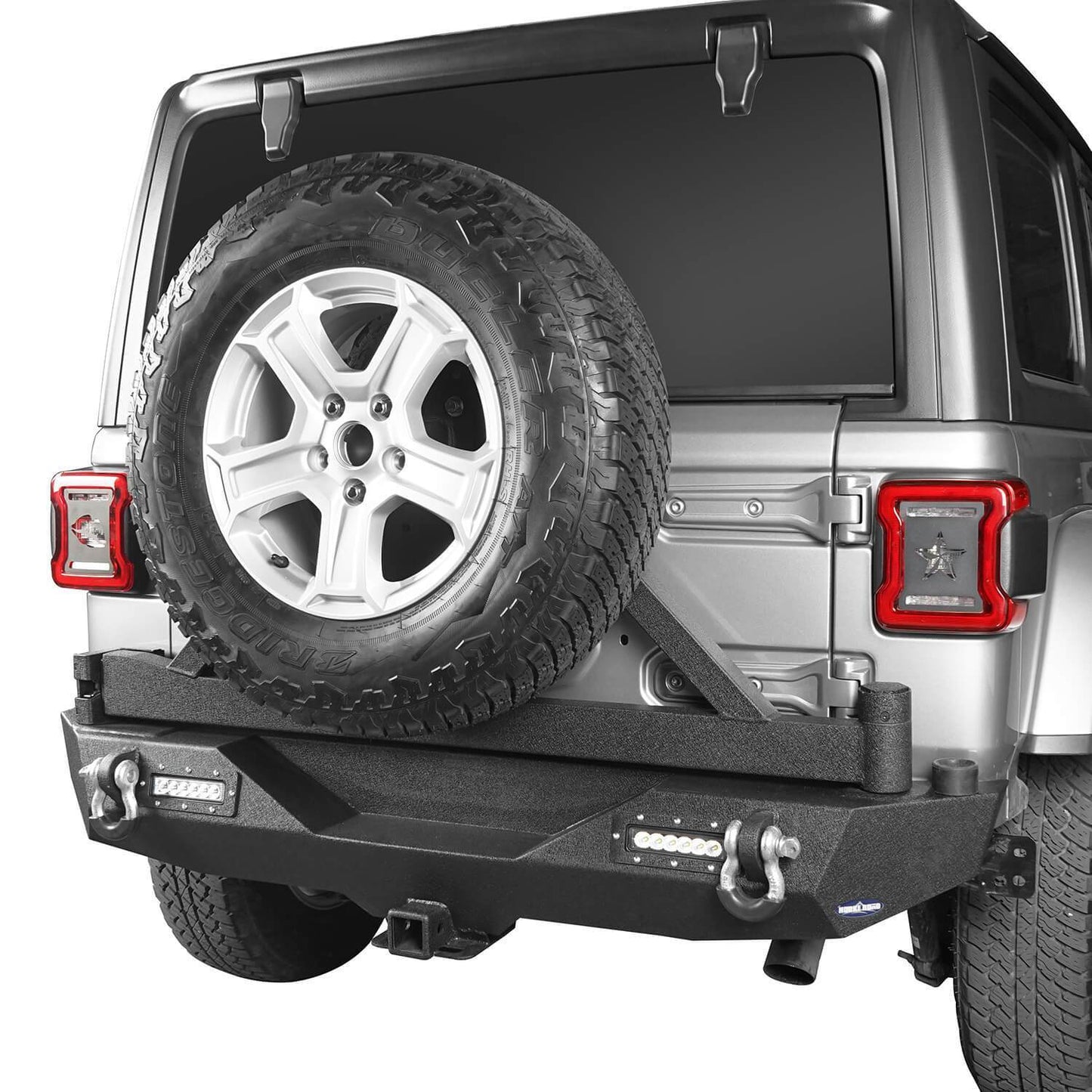 JL Rear Bumper w/Tire Carrier & LED Floodlights(18-25 Jeep Wrangler JL)-LandShaker