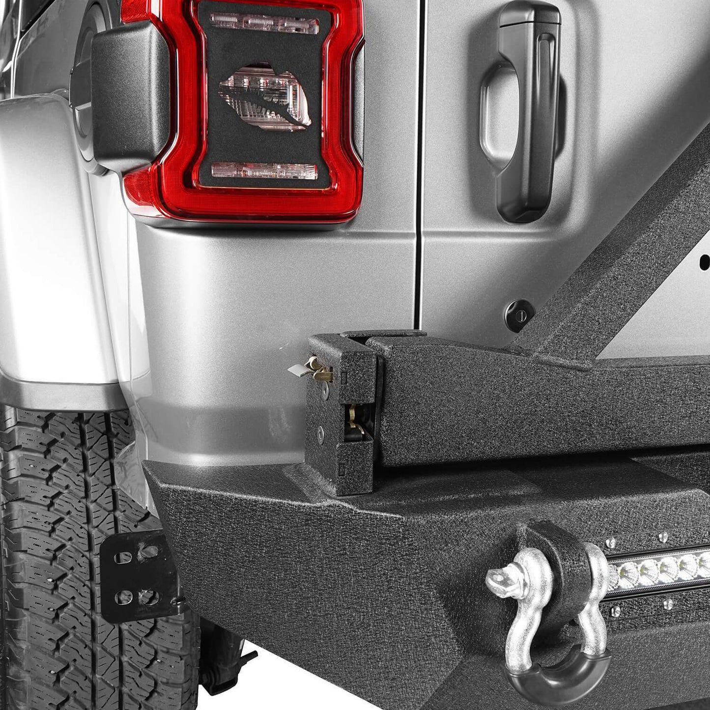 JL Rear Bumper w/Tire Carrier & LED Floodlights(18-25 Jeep Wrangler JL)-LandShaker