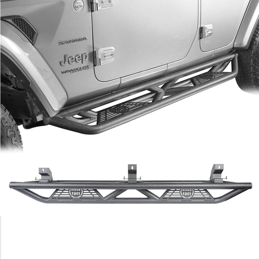 Tube Side Steps Running Boards w/SINCE 1941 Inch Logo(18-25 Jeep Wrangler JL 4 Door)-LandShaker