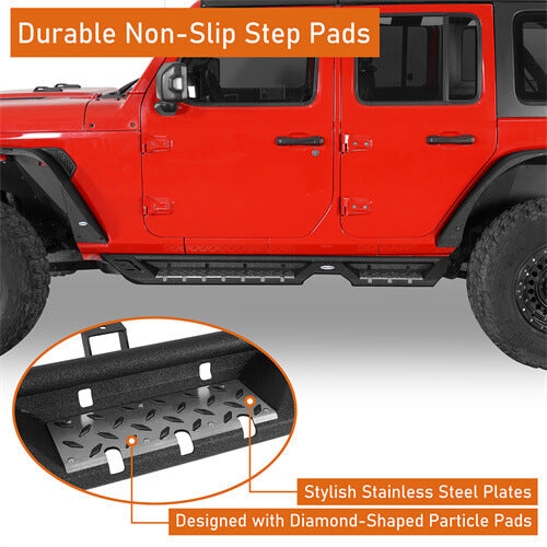 Steel Nerf Side Step Bars (18-25 Jeep Wrangler JL 4 Door)-LandShaker