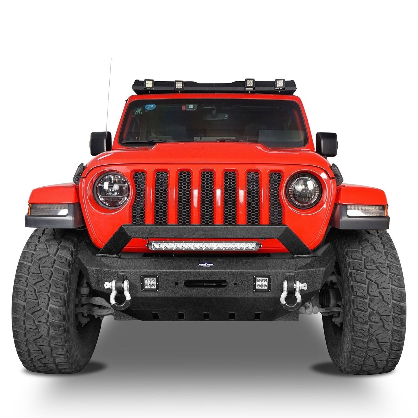 Rock Crawler Stubby Front Bumper w/LED Spotlight Bar(18-25 Jeep Wrangler JL & 20-25 Gladiator JT)-LandShaker