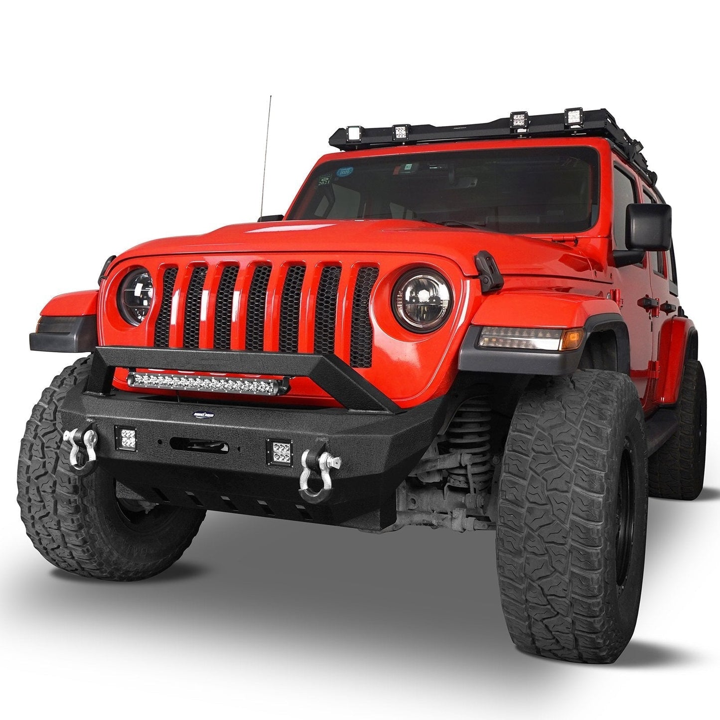 Rock Crawler Stubby Front Bumper w/LED Spotlight Bar(18-25 Jeep Wrangler JL & 20-25 Gladiator JT)-LandShaker