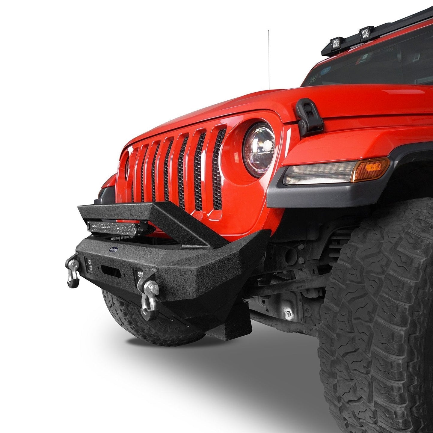 Rock Crawler Stubby Front Bumper w/LED Spotlight Bar(18-25 Jeep Wrangler JL & 20-25 Gladiator JT)-LandShaker