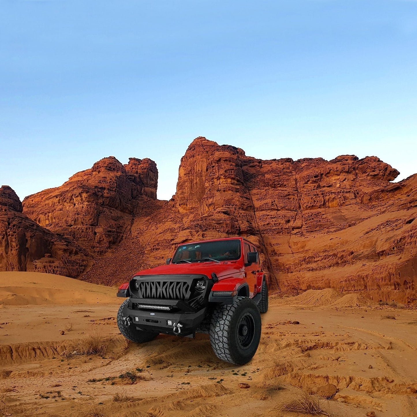 Rock Crawler Stubby Front Bumper w/LED Spotlight Bar(18-25 Jeep Wrangler JL & 20-25 Gladiator JT)-LandShaker