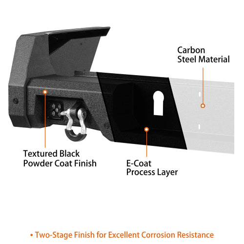 Rear Bumper w/ Bedside Slider Steps (20-25 Jeep Gladiator JT with OEM Rear Bumper Frame Mounts) - LandShaker