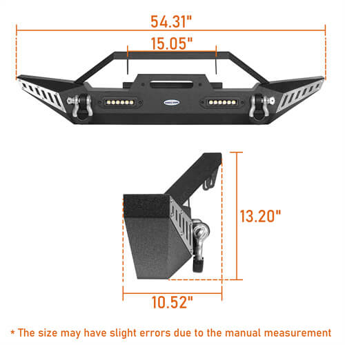 Stubby Front Bumper & Different Trail Rear Bumper Combo(97-06 Jeep Wrangler TJ YJ)-LandShaker