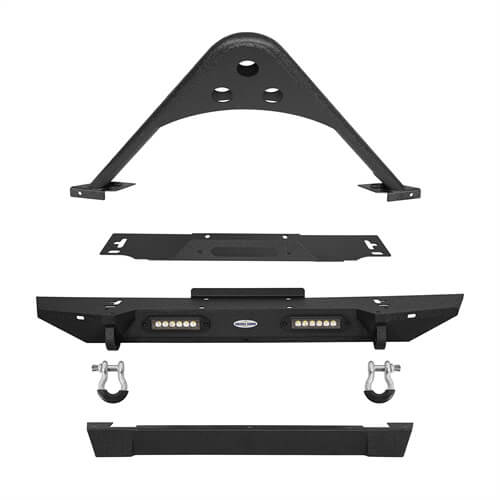 Stubby Front Bumper & Rear Bumper w/Tire Carrier Combo(87-06 Jeep Wrangler TJ YJ)-LandShaker