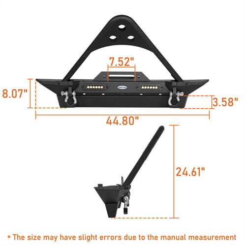 Stubby Front Bumper & Rear Bumper w/Tire Carrier Combo(87-06 Jeep Wrangler TJ YJ)-LandShaker