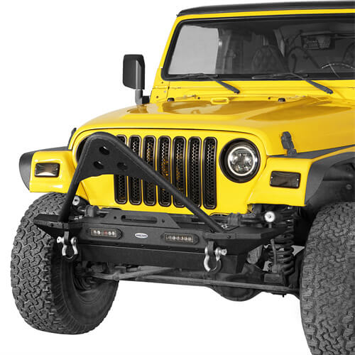 Stubby Front Bumper & Rear Bumper w/Tire Carrier Combo(87-06 Jeep Wrangler TJ YJ)-LandShaker