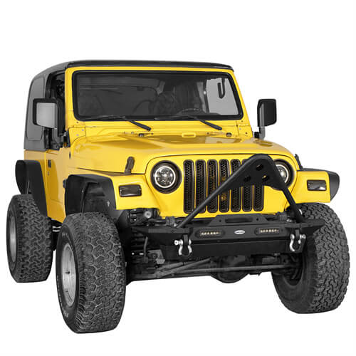 Stubby Front Bumper & Rear Bumper w/Tire Carrier Combo(87-06 Jeep Wrangler TJ YJ)-LandShaker