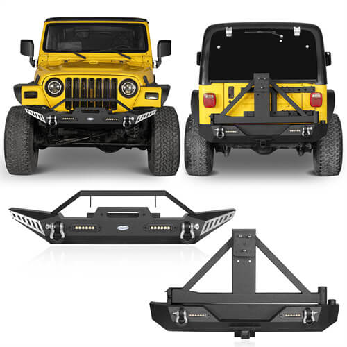 Blade Stubby Front Bumper & Explorer Rear Bumper Combo(87-06 Jeep Wrangler TJ YJ)-LandShaker