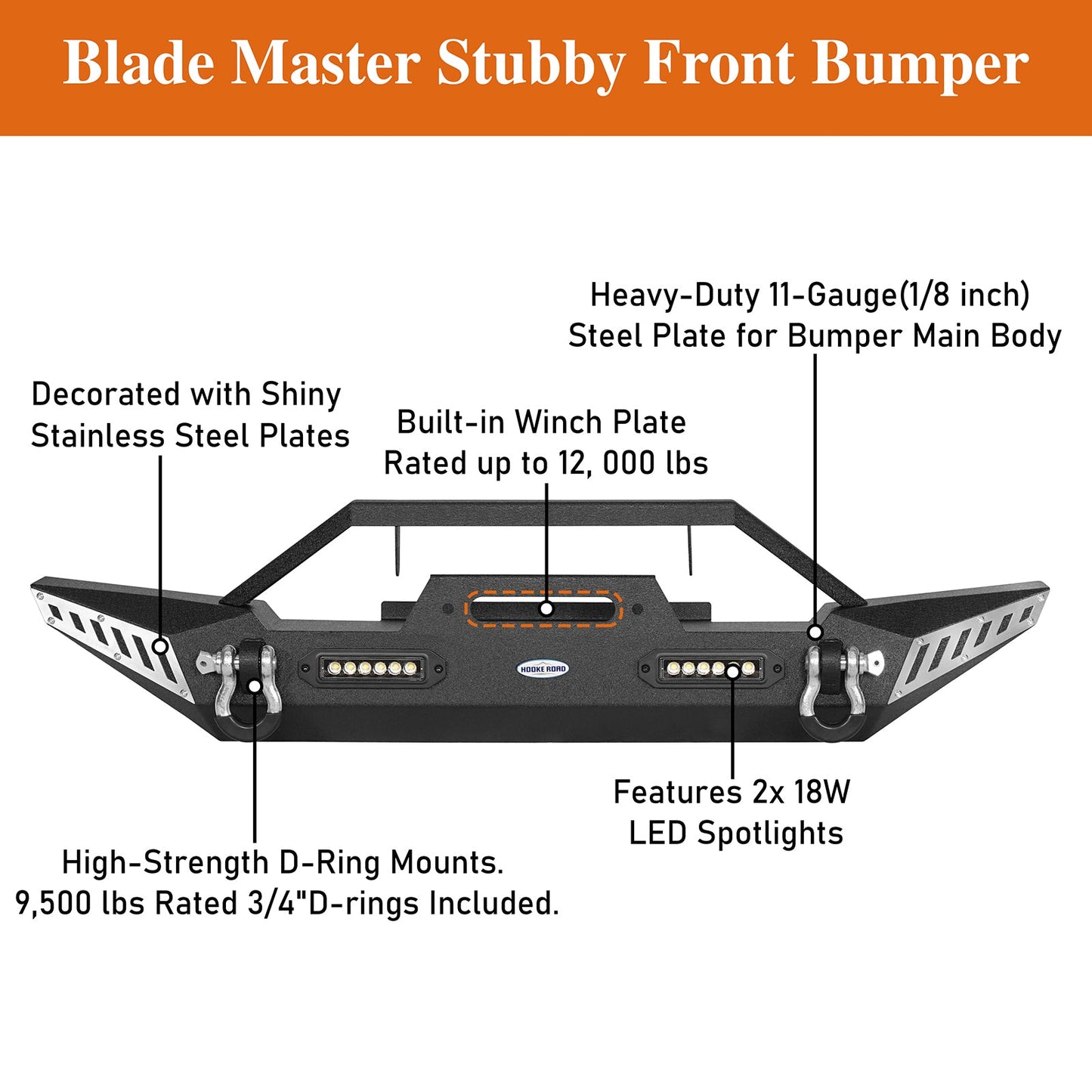 Blade Stubby Front Bumper & Explorer Rear Bumper Combo(87-06 Jeep Wrangler TJ YJ)-LandShaker