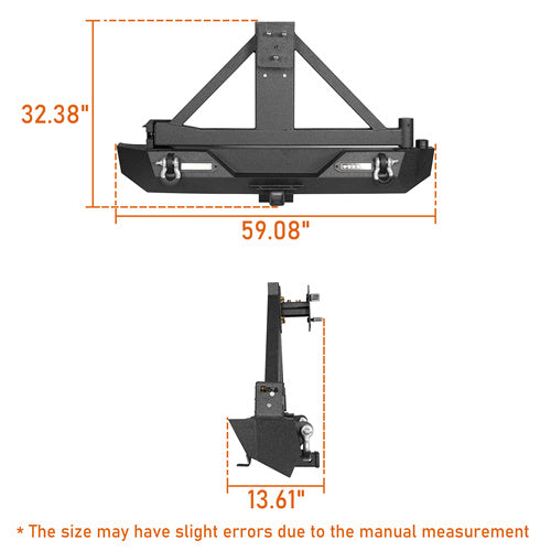 Blade Stubby Front Bumper & Explorer Rear Bumper Combo(87-06 Jeep Wrangler TJ YJ)-LandShaker