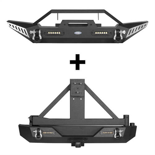 Blade Stubby Front Bumper & Explorer Rear Bumper Combo(87-06 Jeep Wrangler TJ YJ)-LandShaker