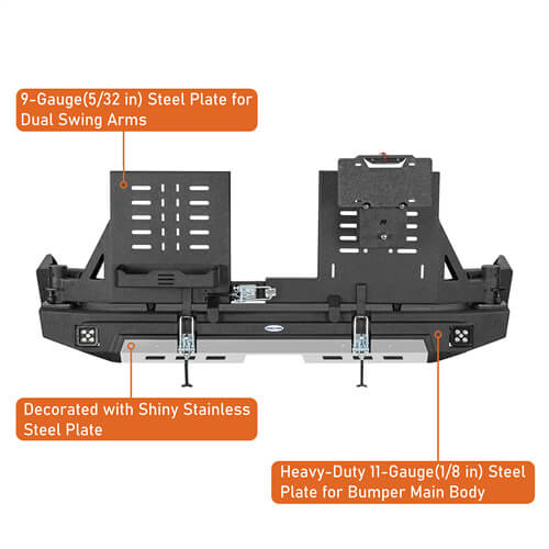 KarooCargo Rear Bumper w/ 5.3-Gallon Jerry Can Holder For 2010-2024 Toyota 4Runner - LandShaker