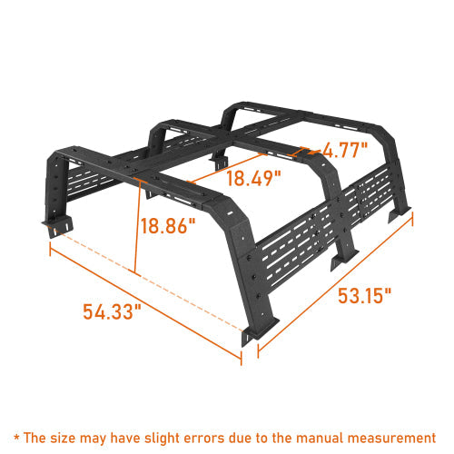 18.8" High Overland Bed Rack for Toyota Tacoma & Tundra 6' Bed  - LandShaker