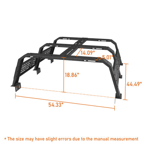 18.8" High Overland Bed Rack (Jeep Gladiator JT & Toyota Tacoma) - LandShaker