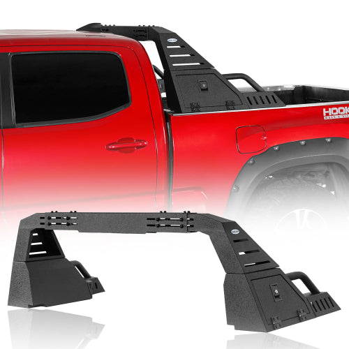 20.7" High Adjustable Roll Bar w/ LED Spotlights & Storage Boxes For Mid-Size Pickup Trucks - LandShaker
