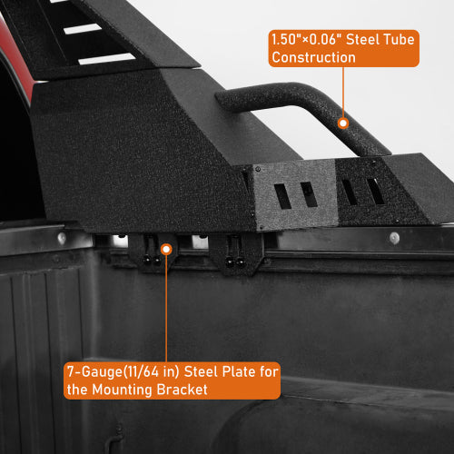 20.7" High Adjustable Roll Bar w/ LED Spotlights & Storage Boxes For Mid-Size Pickup Trucks - LandShaker