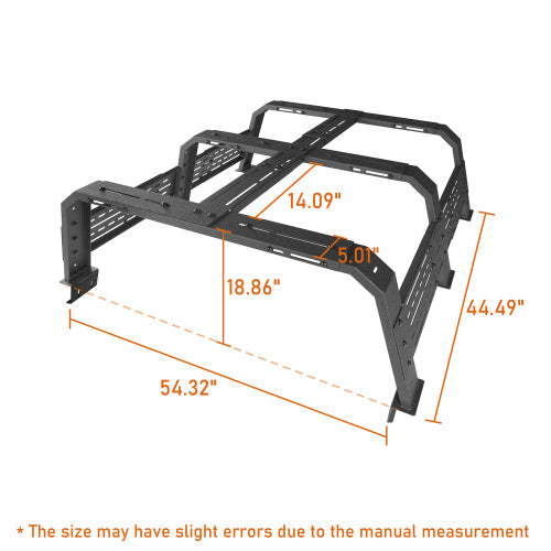 18.8" High Overland Bed Rack (Ford Ranger & GMC Canyon & Chevrolet Colorado & Jeep Gladiator JT) - LandShaker